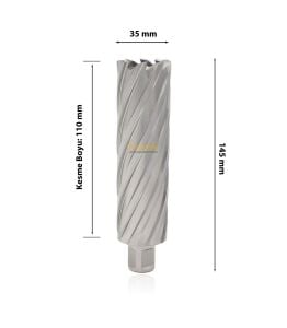 3Keego 35 x 110 mm HSS Uzun Manyetik Matkap Ucu SHC110