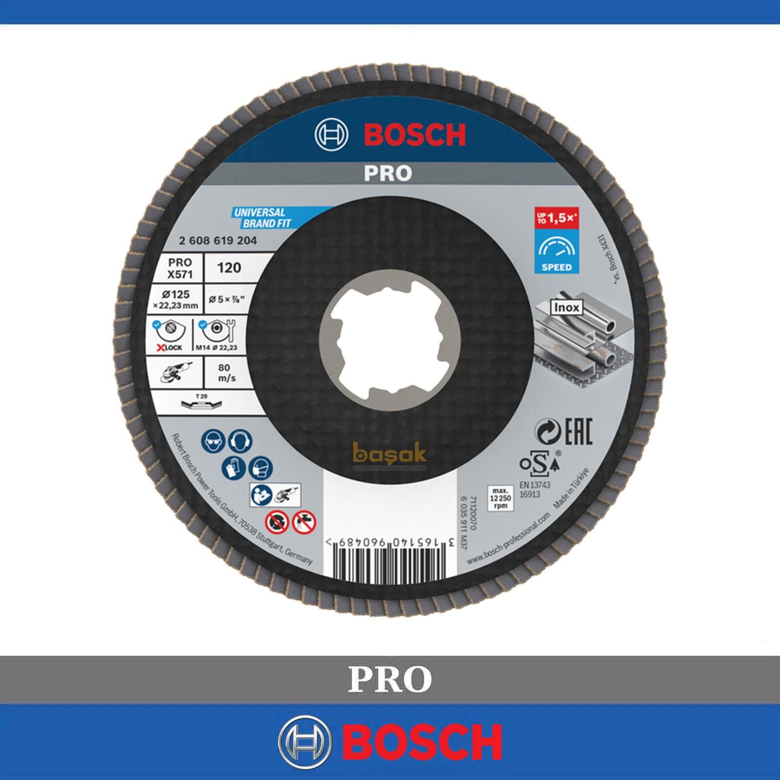 Bosch X-LOCK 125 mm 120 Kum Best Serisi Metal Flap Disk 2608619204