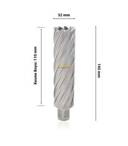 3Keego 32 x 110 mm HSS Uzun Manyetik Matkap Ucu SHC110