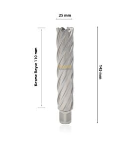 3Keego 25 x 110 mm HSS Uzun Manyetik Matkap Ucu SHC110
