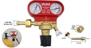 Yıldız 5311S 0-1.5 Bar Asetilen Basınç Düşürücü Saat