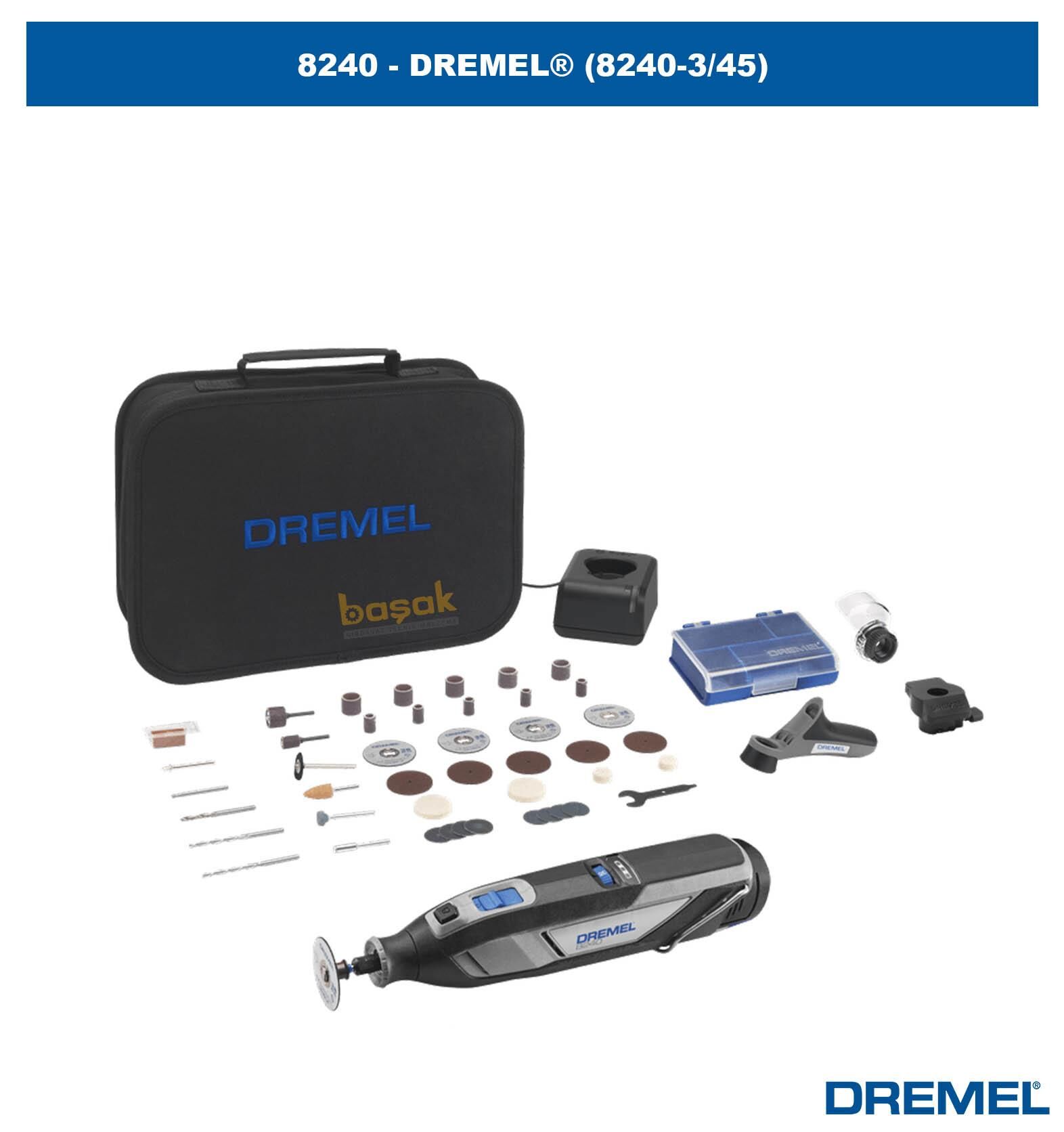 Dremel 8240 Akülü El Motoru 3/45 Aksesuarlı F0138240JF