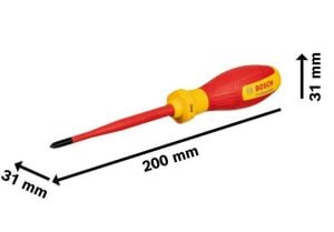Bosch PH 1 x 100 mm VDE İzoleli Yıldız Tornavida 1600A02NB8