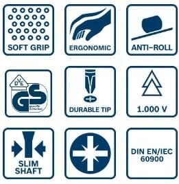 Bosch PZ 3 x 125 mm VDE İzoleli PZ Tornavida 1600A02ND3