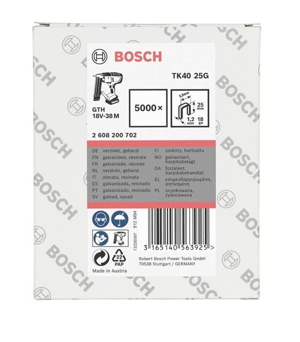 Bosch TK40 25G Dar Zımba Teli 5,8x25 mm 2608200702