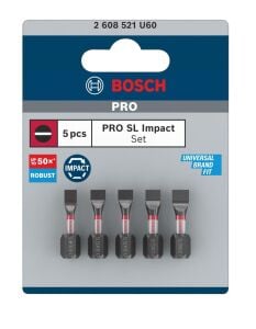 Bosch PRO Impact 5 Parça Düz Vidalama Uç Seti 2608521U60