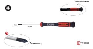 Ceta Form PH0 x 60 mm Elektronikçi Yıldız Tornavida H02-0-060