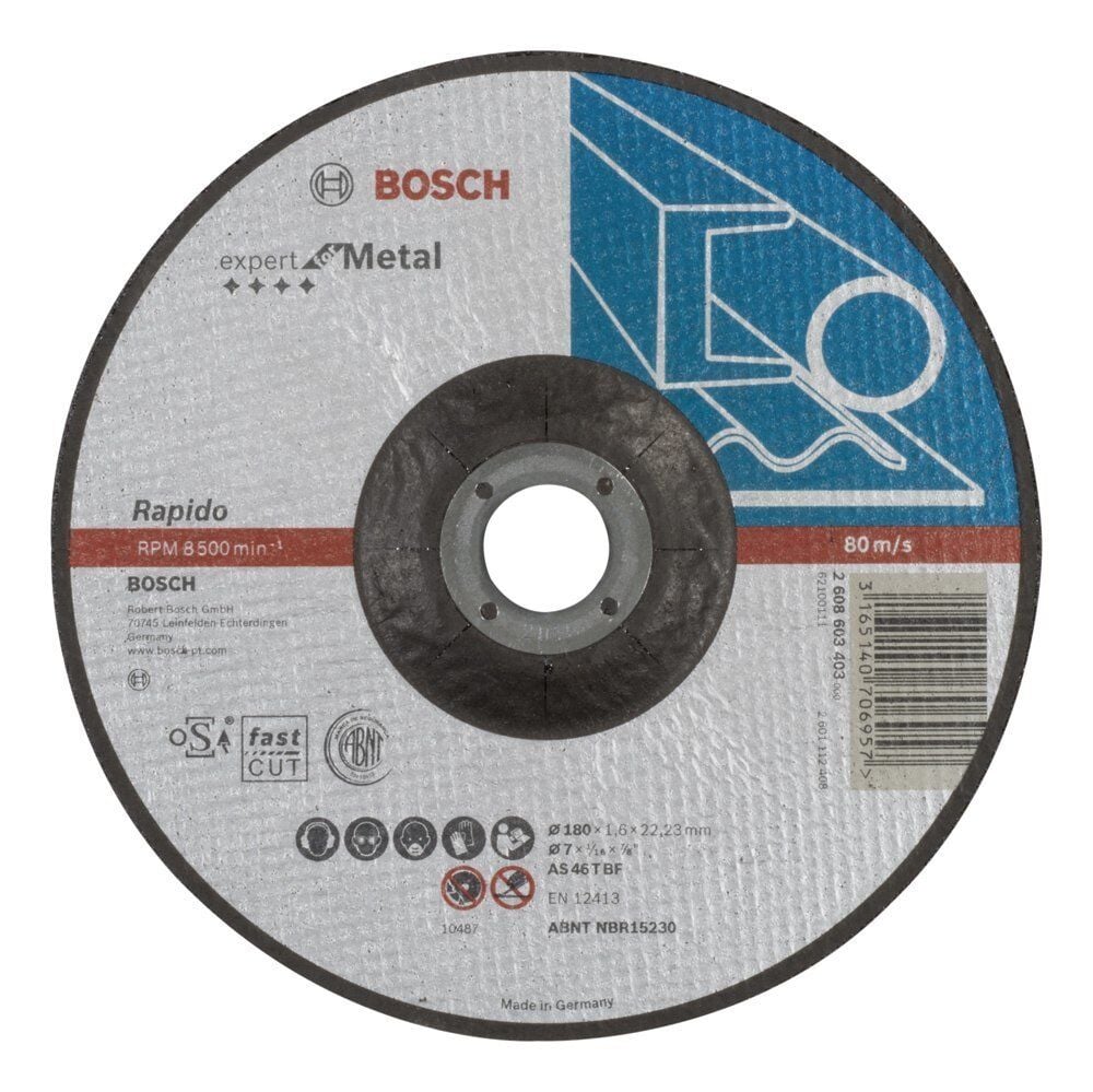 Bosch 180x1,6 mm Expert Metal Kesme Taşı Rapido Bombeli 2608603403