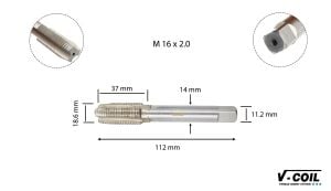 V-Coil M 16 x 2,0 Helicoil Düz Kılavuz HSS-G 03033