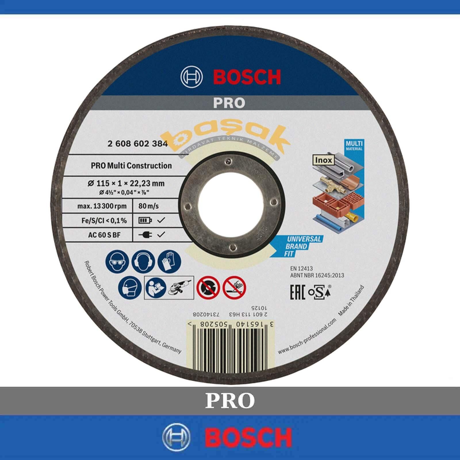 Bosch 115x1 mm Rapido Çoklu Malzeme Kesme Taşı 2608602384