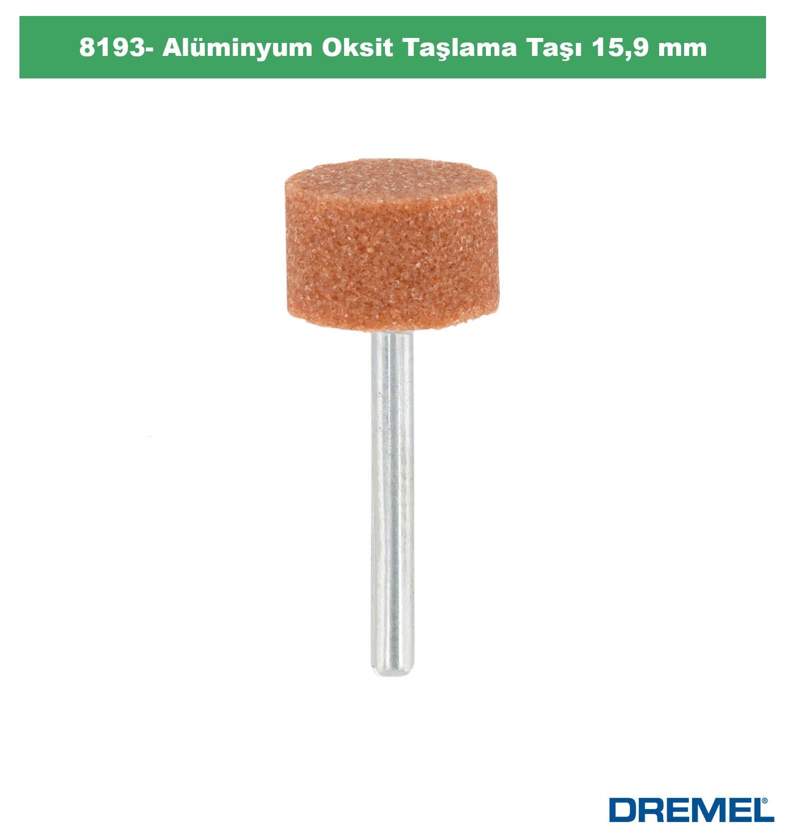 DREMEL 8193 Alüminyum Oksit Taşlama Taşı 15,9 mm (2 Adet) 26158193JA