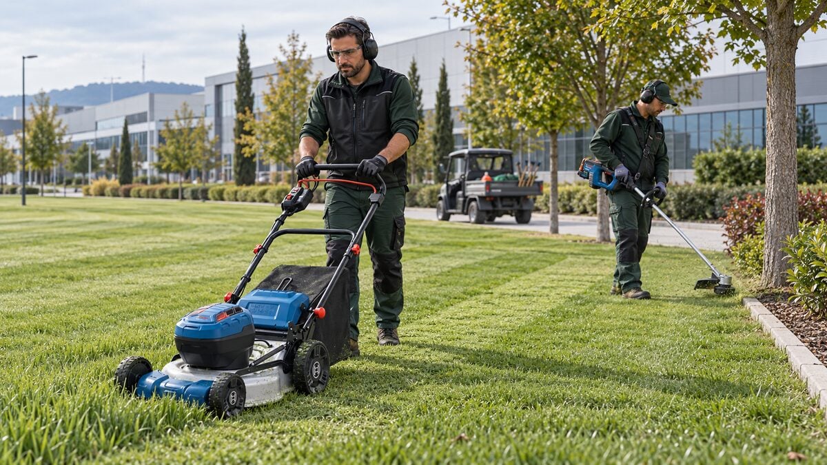 Bosch GRA18V2-46SP ve GFR 18V-23 ile fabrika peyzaj bakımı