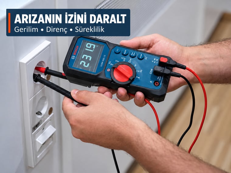 Bosch GDM 600-15 multimetre ile gerilim direnç ve süreklilik üzerinden arıza teşhisi