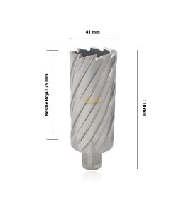 3Keego 41 x 75 mm HSS Uzun Manyetik Matkap Ucu SHC75