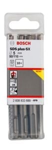 Bosch SDS Plus-5X 10'lu 5 x 110 mm Dört Elmaslı Matkap Ucu 2608833889