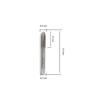 MTE M8x1 İnce Diş El Kılavuzu 2’li Takım HSS DIN 2181