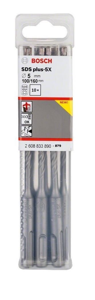 Bosch SDS Plus-5X 10'lu 5 x 160 mm Dört Elmaslı Matkap Ucu 2608833890