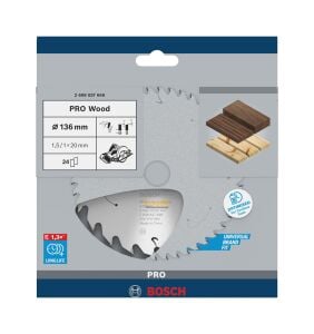 Bosch Pro 136x20 mm 24 Diş Akülü Ahşap Daire Testeresi 2608837668