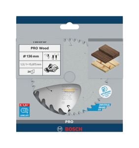 Bosch Pro 136x16 mm 24 Diş Akülü Ahşap Daire Testeresi 2608837667