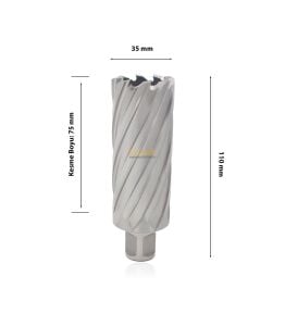 3Keego 35 x 75 mm HSS Uzun Manyetik Matkap Ucu SHC75