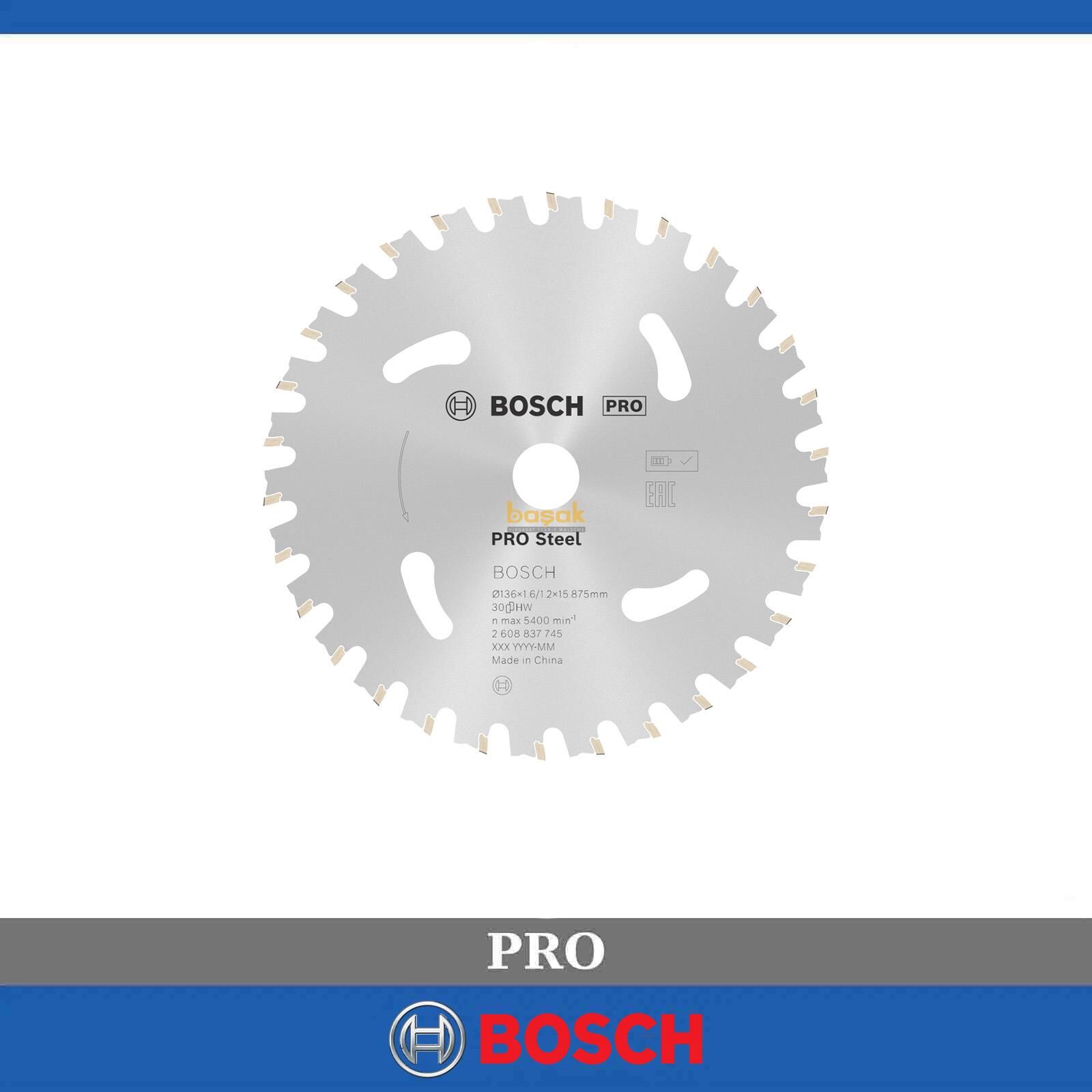 Bosch Pro 136x16 mm 30 Diş Akülü Metal Daire Testeresi 2608837745