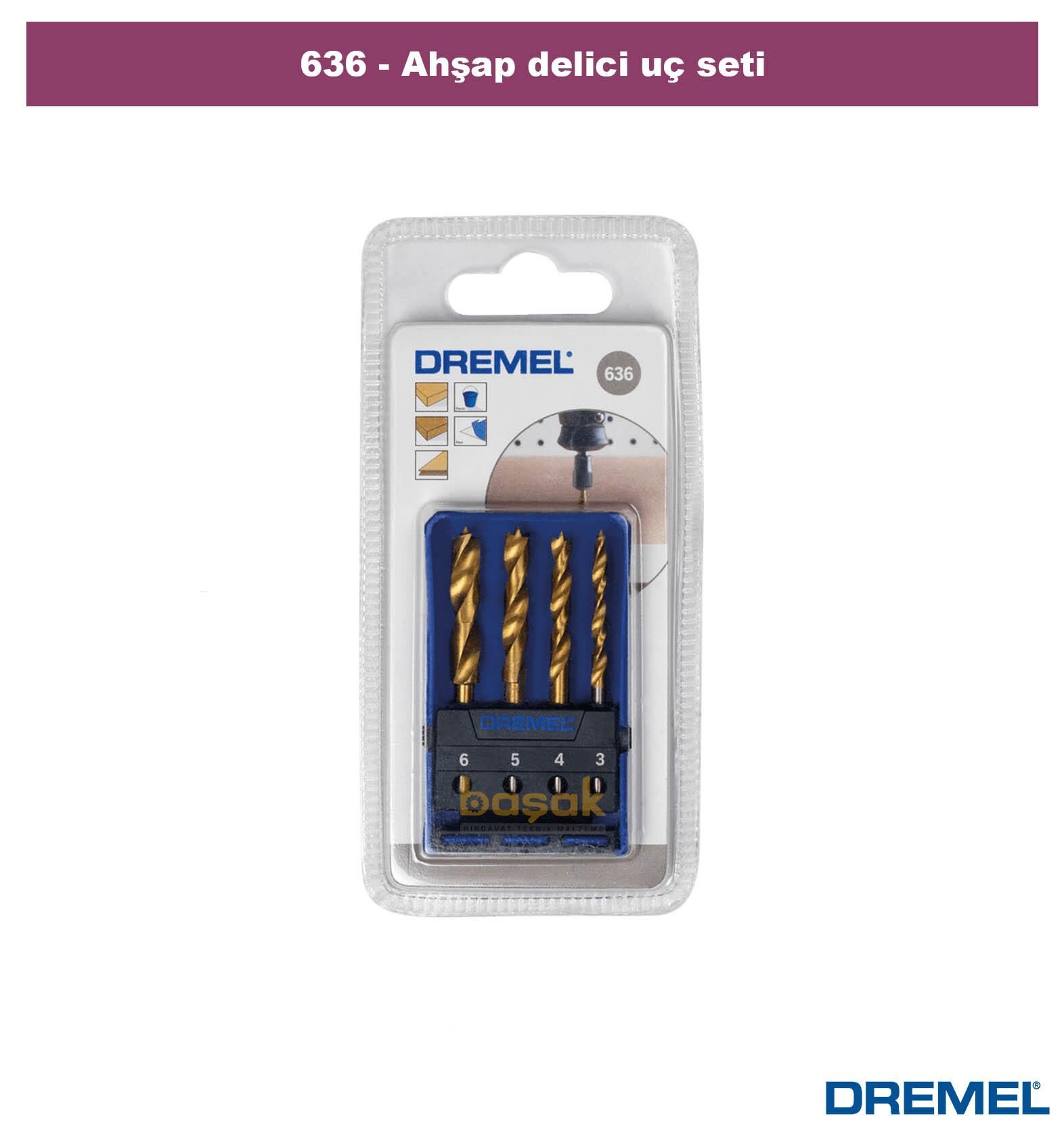 DREMEL 636 4'lü Matkap Ucu Seti Ahşabı Delmek için 26150636JA