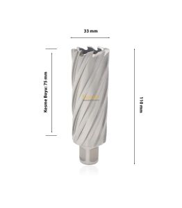 3Keego 33 x 75 mm HSS Uzun Manyetik Matkap Ucu SHC75