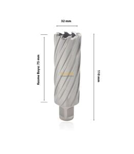 3Keego 32 x 75 mm HSS Uzun Manyetik Matkap Ucu SHC75