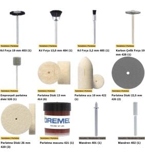 DREMEL 684 20 Parça Temizleme ve Parlatma Seti