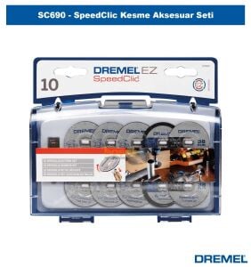 DREMEL SC690 SpeedClic 10 Adet Kesme Aksesuar Seti + Mandiren
