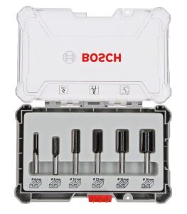 Bosch 6'lı Ahşap Freze Seti Düz 6 mm Şaftlı 2607017465