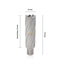 3Keego 27 x 75 mm HSS Uzun Manyetik Matkap Ucu SHC75