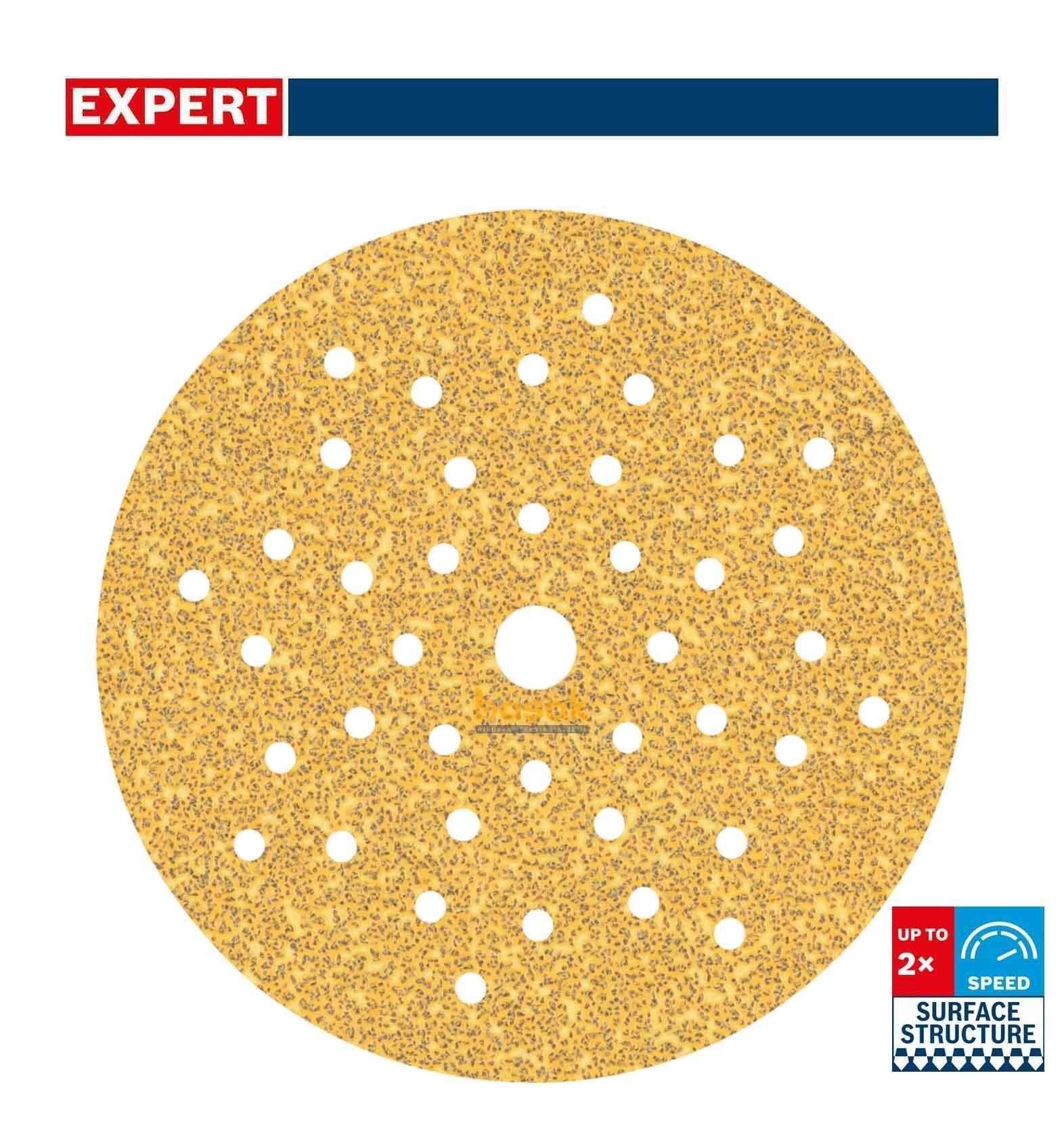 Bosch Expert C470 125 mm 40 kum Çok Delikli Zımpara Kağıdı 50'li 2608901124