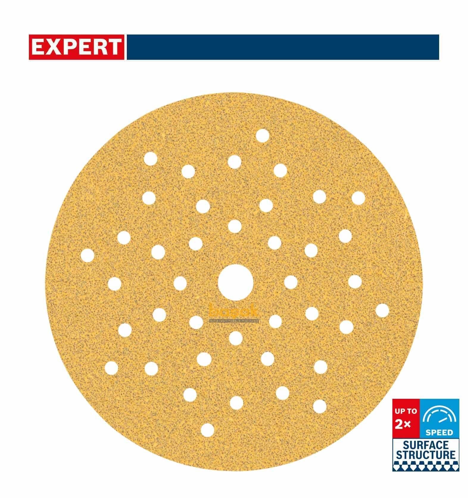 Bosch Expert C470 125 mm 60 kum Çok Delikli Zımpara Kağıdı 50'li 2608901125