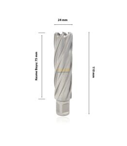 3Keego 24 x 75 mm HSS Uzun Manyetik Matkap Ucu SHC75