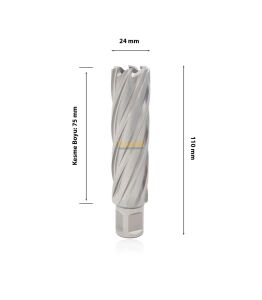 3Keego 24 x 75 mm HSS Uzun Manyetik Matkap Ucu SHC75