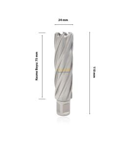 3Keego 24 x 75 mm HSS Uzun Manyetik Matkap Ucu SHC75