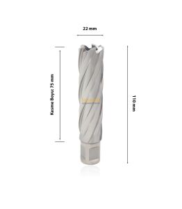 3Keego 22 x 75 mm HSS Uzun Manyetik Matkap Ucu SHC75