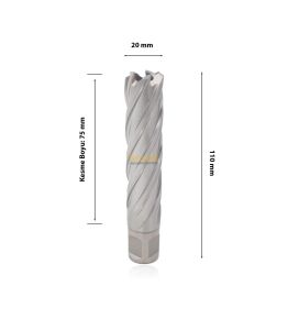 3Keego 20 x 75 mm HSS Uzun Manyetik Matkap Ucu SHC75