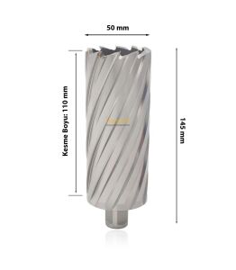 3Keego 50 x 110 mm HSS Uzun Manyetik Matkap Ucu SHC110