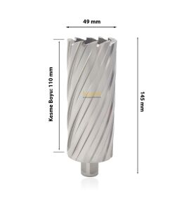 3Keego 49 x 110 mm HSS Uzun Manyetik Matkap Ucu SHC110