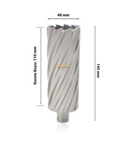 3Keego 48 x 110 mm HSS Uzun Manyetik Matkap Ucu SHC110