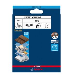 Bosch Expert W480 Web 180 kum Çok Amaçlı Elde Zımparalama Kağıdı 10'lu 2608902386