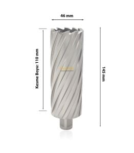 3Keego 46 x 110 mm HSS Uzun Manyetik Matkap Ucu SHC110