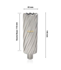 3Keego 45 x 110 mm HSS Uzun Manyetik Matkap Ucu SHC110