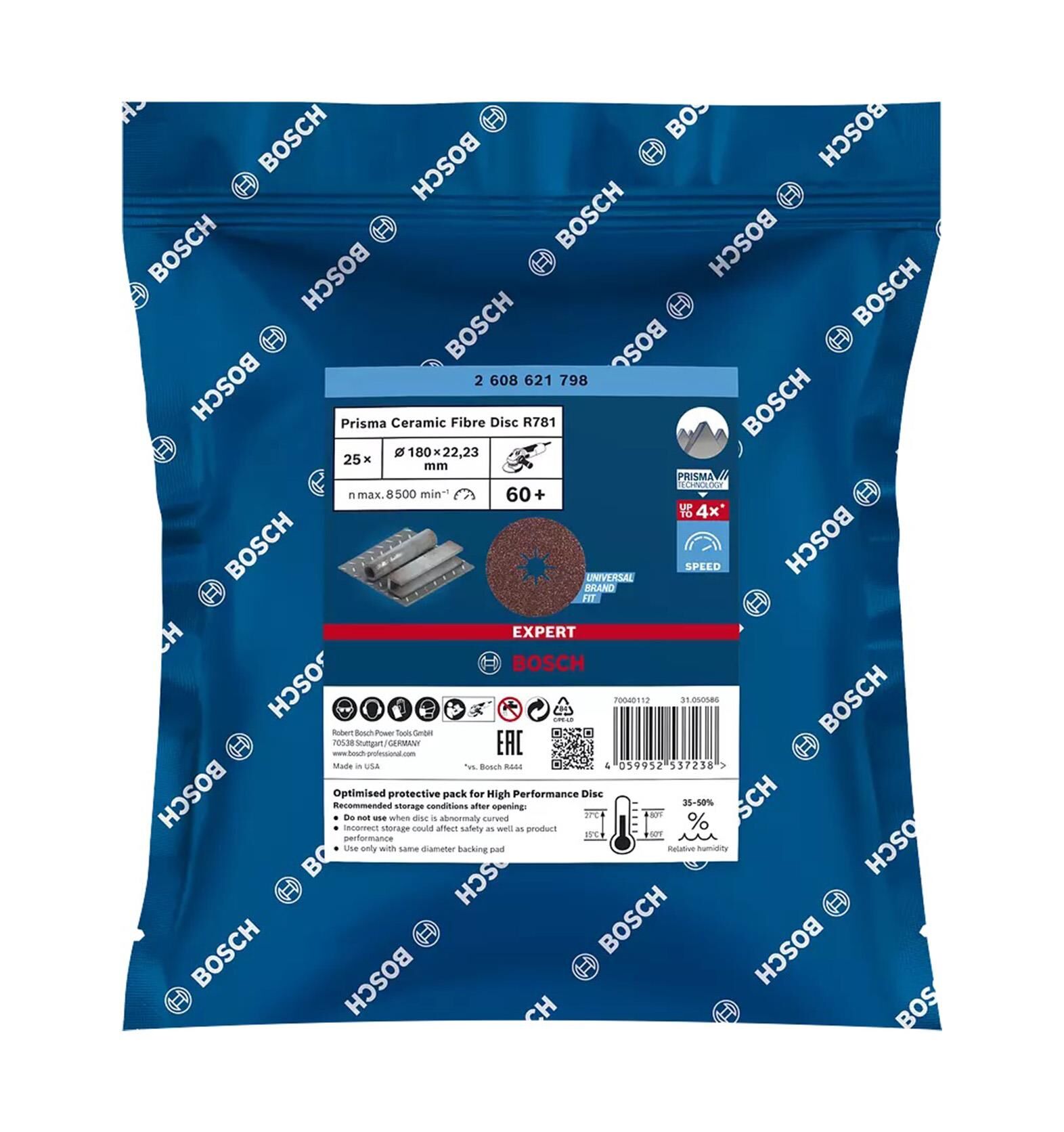 Bosch R781 Expert 180 mm 60 kum Metal Disk Zımpara 25'li