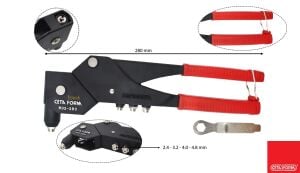 Ceta Form 280 mm 2.4 - 3.2 - 4.0 - 4.8  Perçin Pensesi (Döner Kafalı) R02-280