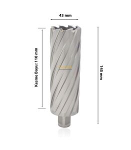 3Keego 43 x 110 mm HSS Uzun Manyetik Matkap Ucu SHC110