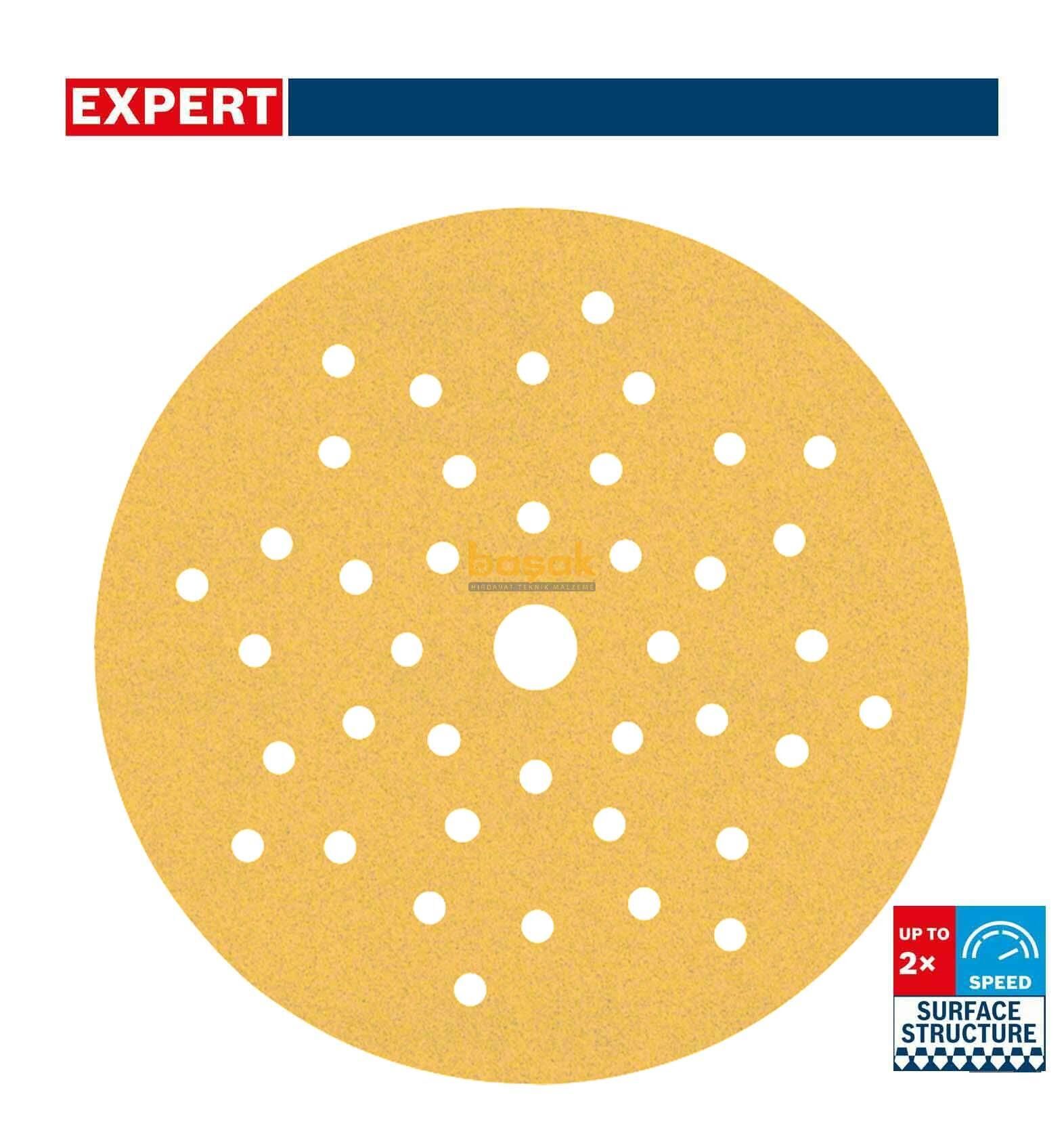 Bosch Expert C470 125 mm 120 kum Çok Delikli Zımpara Kağıdı 50'li 2608901128