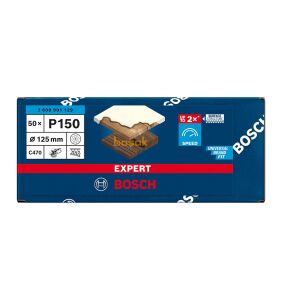 Bosch Expert C470 125 mm 150 kum Çok Delikli Zımpara Kağıdı 50'li 2608901129